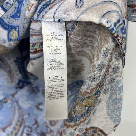 Chicos Paisley Tunic Top Women’s Size 3 US XL - Picture 5 of 8